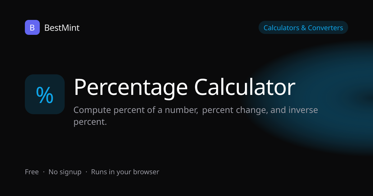 Free Percentage Calculator Online | BestMint