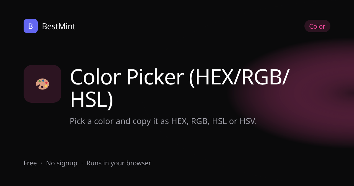 Free Online Color Picker — HEX, RGB, HSL, HSV | BestMint