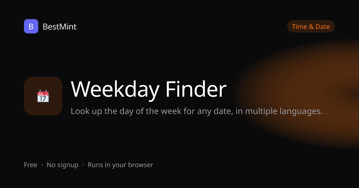 Weekday Finder — What Day of the Week Was It? | BestMint